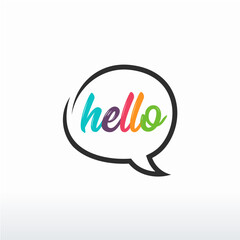 Hello simple greeting letter vector, Speech bubble with hello quote. Hand drawn lettering. Modern brush calligraphy. Vector