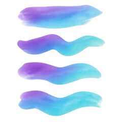 Artistic Watercolor Strokes: A collection of vibrant watercolor strokes in shades of blue and purple, showcasing the fluidity and beauty of paint.