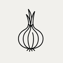 Outline illustration of an onion in minimalist style  