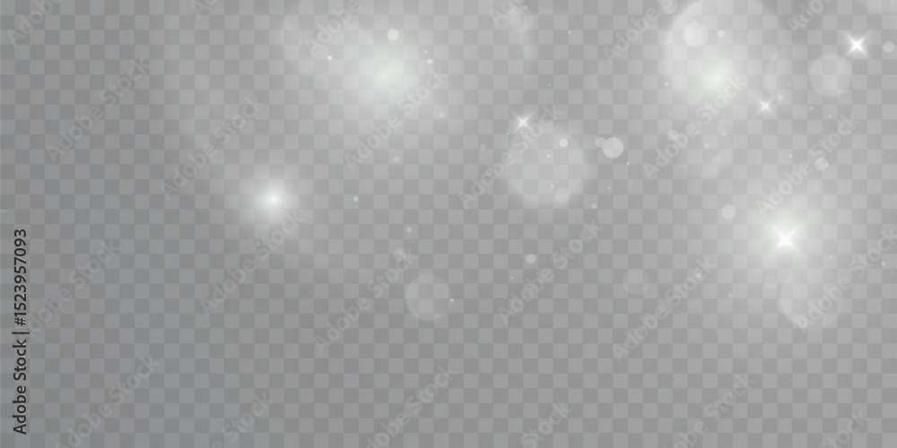 Poster Light effect with lots of shiny highlights shining on transparent background for christmas new year design. PNG
