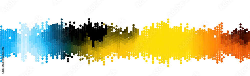 Poster vibrant abstract spectrum flows seamlessly across horizontal space with dynamic color transitions.