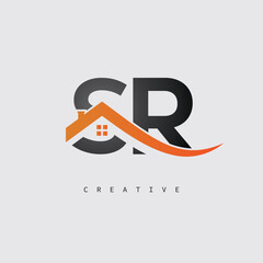 SR Real Estate Creative Logo – Minimalist House Roof Monogram for Property, Realtor & Construction Branding	
