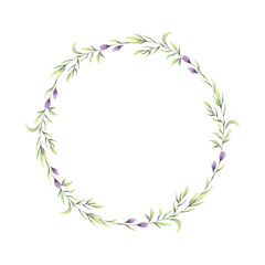 a wreath of twigs and flowers