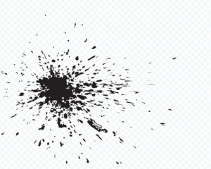 Black ink explosion splatter isolated on white Vector