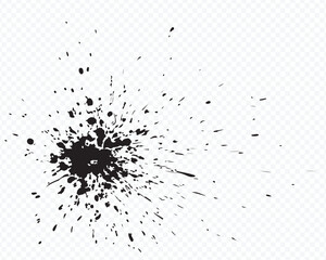 Ink blot explosion with dynamic splatter effect Vector