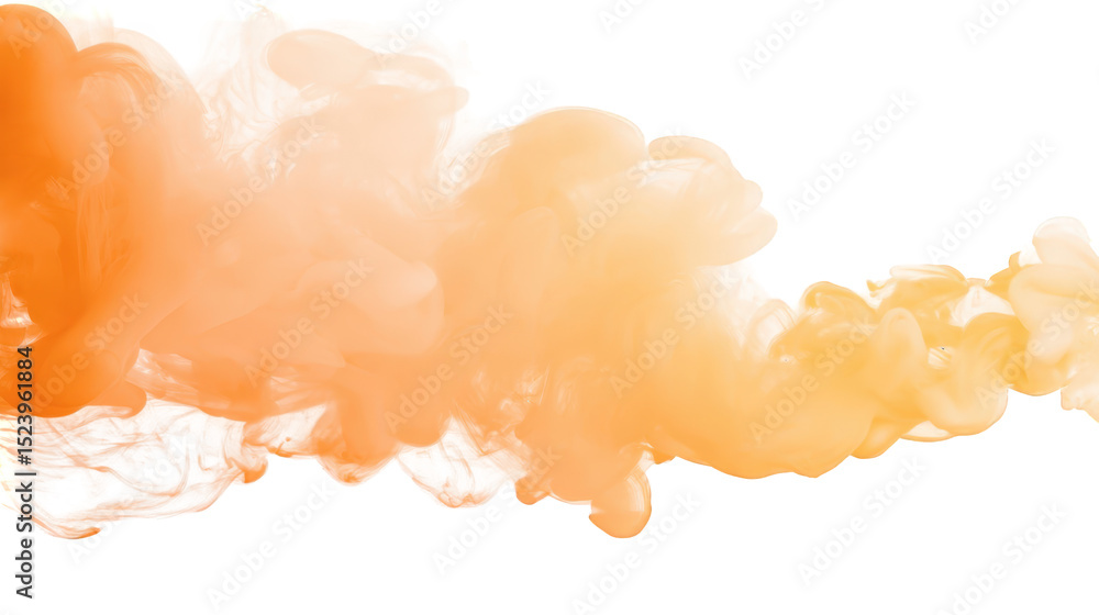 Poster abstract orange and yellow ink swirl cloud design element for backgrounds and textures modern artist
