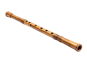 Authentic handmade bamboo shakuhachi flute musical instrument traditional japanese woodwind shakuhachi elegant design professional quality musical on transparent background art zen