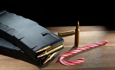 Assault rifle magazines and candy cane