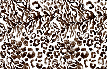 Leopard and zebra pattern design, illustration background, brown leopard and zebra design pattern. Textile print pattern.