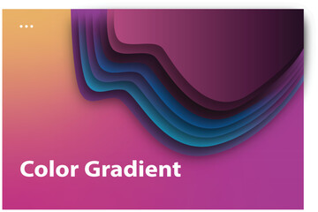 Abstract Layered Color Gradient Background Design  Wavy Shapes and Vibrant Hues
