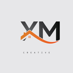  YM Real Estate Creative Logo – Minimalist House Roof Monogram for Property, Realtor & Construction Branding