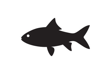 Fototapeta premium Rohu silhouette on white background.01