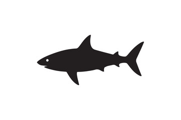 Fototapeta premium Shark silhouette on white background.01