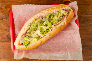 Italian sub in a basket