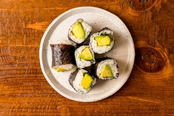 Avocado sushi roll