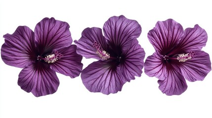 Obraz premium Purple Hibiscus Flowers Arrangement.