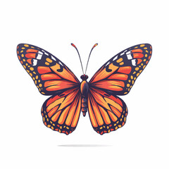 Fototapeta premium Cute Butterfly Vector Illustration in Simple Line Art Style