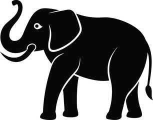 Side View Elephant Silhouette - Indian Cultural Vector