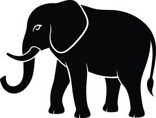 Indian Elephant Outline Vector - Bold and Minimalist