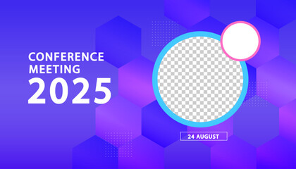 Banner to the online conference background. Web media event. Dynamic Background. Futuristic Poster for Corporate Meeting, Online Courses, Webinar, Seminar. Conference, Business Event Announcement.