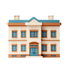 Obraz premium paper school building with windows transparent background