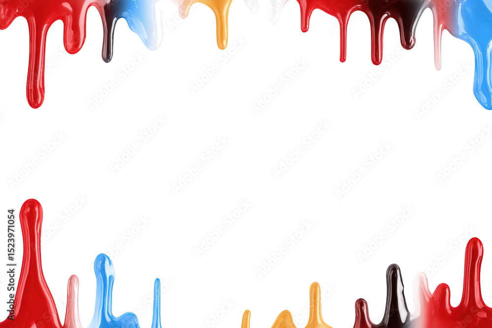 Aufkleber abstract colorful paint dripping border design background image for creative projects and digital de