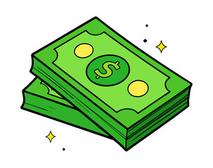 Banknoty dolary pieniądze ilustracja