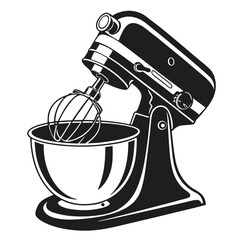 Vintage stand mixer kitchen appliance illustration