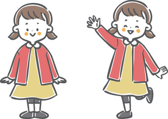 女児　全身　ベクター
