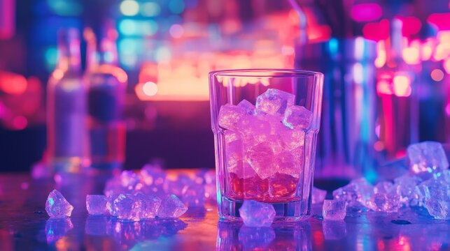 Mephedrone Crystals in a Nightclub Scene with Neon Vibrant Lights