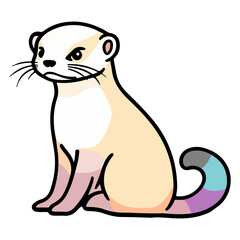 ferret, animal, vector, transparent background, creature, mustela putorius furo, cute, mammal, isolated, wildlife, one animal, nature, furry, vertebrate