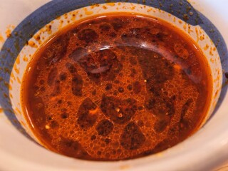 Spicy Thai Dipping Sauce with Chili Oil Bubbles