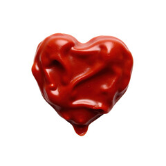 Glossy red heart-shaped candy with a glossy sheen, perfect for valentine's day or sweet treats.