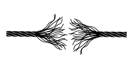 Torn Metal Cable, Black Isolated Silhouette © OMIA