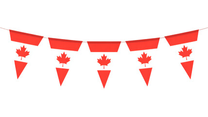 Fototapeta premium Vibrant Canada Flag Bunting Festive Decorations for Canada Day Celebrations and Patriotic Events