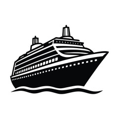Obraz premium cruise ship vector silhouette