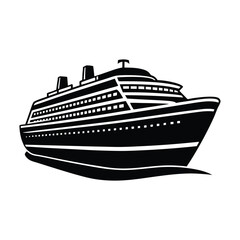 Fototapeta premium cruise ship vector silhouette