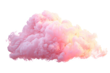 Soft pink dreamy fluffy cloud isolated on perfect for design projects and digital compositions ideal for creative applications and artistic visuals high on transparent background