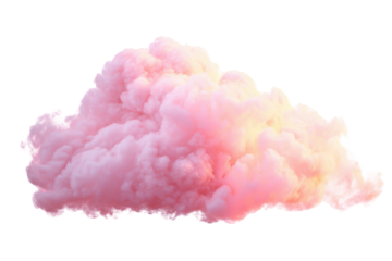 Soft pink dreamy fluffy cloud isolated on perfect for design projects and digital compositions ideal for creative applications and artistic visuals high on transparent background
