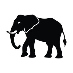 Fototapeta premium elephant black vector silhouette