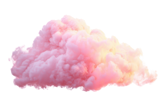 Soft pink dreamy fluffy cloud isolated on perfect for design projects and digital compositions ideal for creative applications and artistic visuals high on transparent background - Powered by Adobe