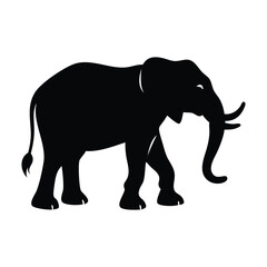 Fototapeta premium elephant black vector silhouette