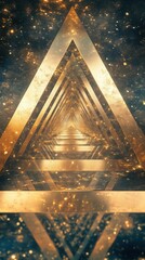 Abstract Gold Triangle Portal Background for Futuristic & Luxury Design