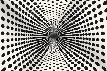 Black dots illusion type abstract design background. Black dots representing a curved surface
