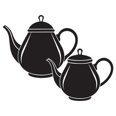 teapot isolated on white background, teapot icon silhouette vector style
