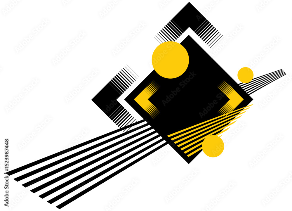 Aufkleber modern avant-garde pattern of retro lines and geometric shapes on a white background. abstract desig