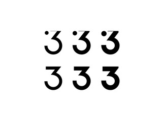 Logo number 3, set of six different thicknesses