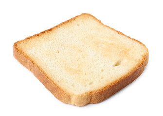 Piece of fresh toast bread isolated on white