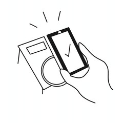 a preson's hand is making a digital payment