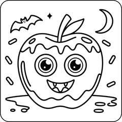 Vampire Candy Apple Coloring Page